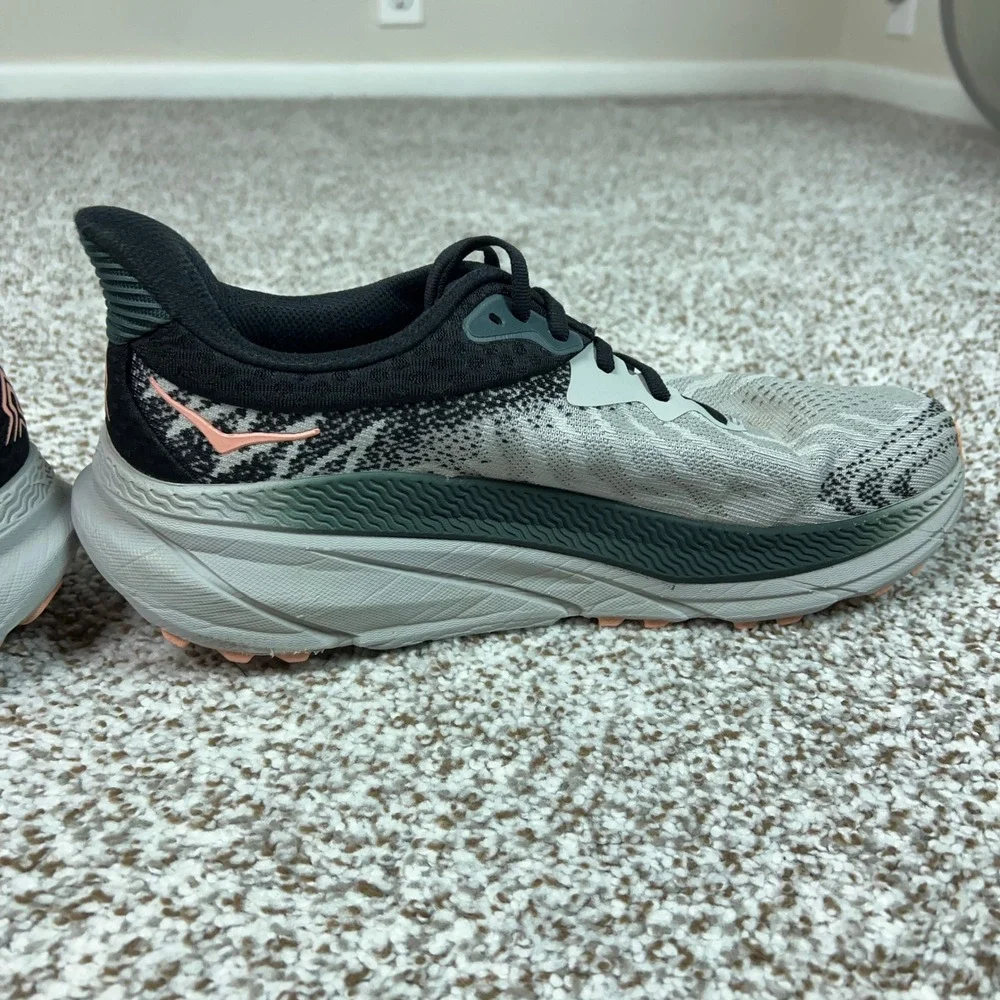 Hoka Shoes Womens 10 Wide Gray Trail Running Challenger ATR 7 Training Hiking
